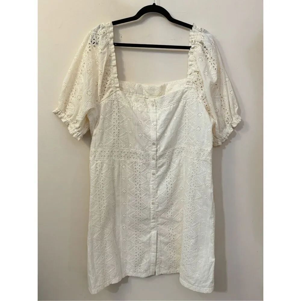 Spartina Catrina Eyelet Dress Pearl White XXL NEW